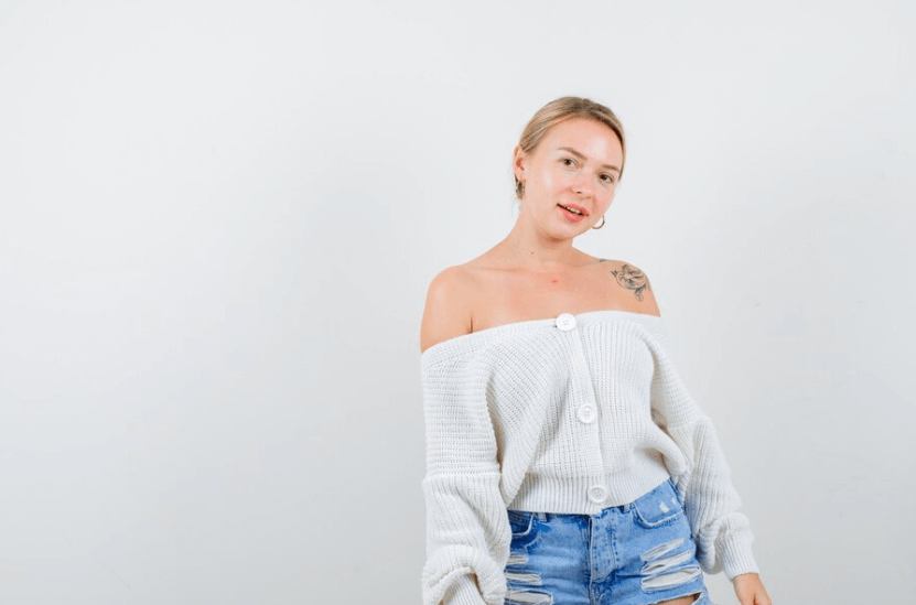 Women's white off the shoulder top